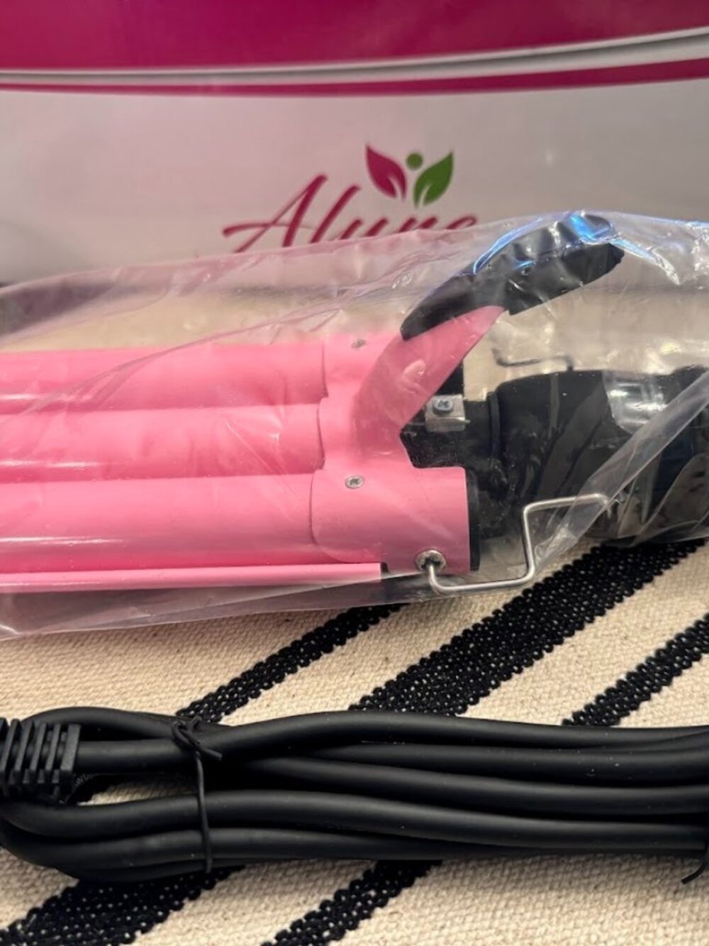 Alure Three Barrel Curling Iron Wand with LCD Temperature Display  1 Inch Cerami